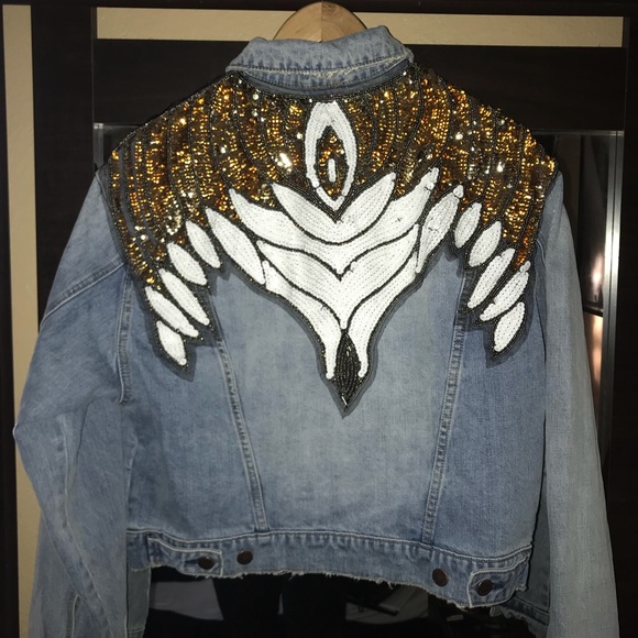 Xs Glam Embellished Denim Jacket | Poshmark